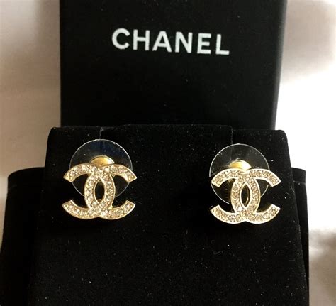 stud cc chanel earrings|authentic Chanel logo stud earrings.